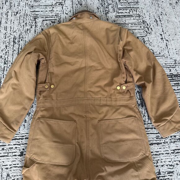 Vintage Carhartt Brown Duck Coveralls Red Lined Size 40R USA Made 996Q - Picture 9 of 14